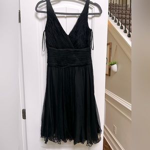 Tadashi Silk Black  cocktail Dress LBD size 4P